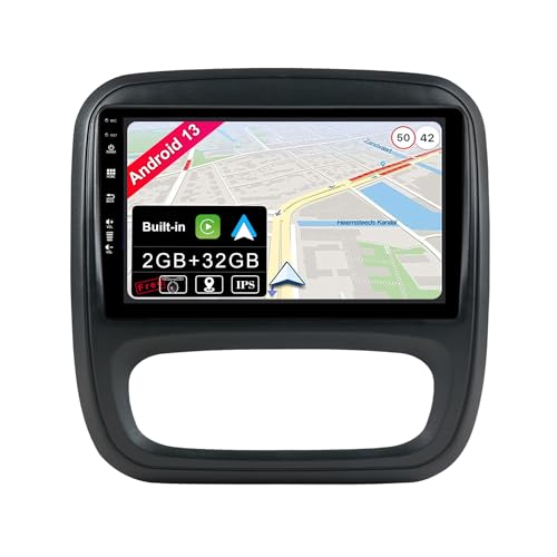 JOYX Android 12 IPS Autoradio Passt für Renault trafic 3 (2014-2021) / Opel Vivaro B (2014-2018) - Eingebautes CarPlay Android Auto - KOSTENLOS Kamera - 2G+32G - 9 Zoll 2 Din - DAB SWC WiFi Fast-Boot von Generic
