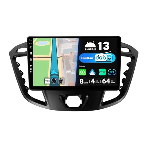 JOYX Android 13 IPS Autoradio - [Eingebaut DAB] - Passt für Ford Tourneo Transit Custom (2013-2021) - Kabellos Carplay/Android Auto - 4G+64G - Kamera + MIC - 9 Zoll 2 Din -SWC DSP Fast-boot 360-Kamera von Generic