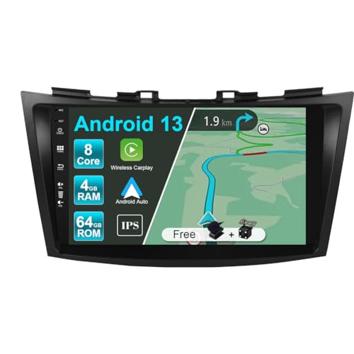 JOYX Android 13 IPS Autoradio Passt für Suzuki Swift/Ertiga (2011-2017) - 4G+64G - Eingebaut DSP/Carplay/Android Auto - Kamera + MIC - 9 Zoll 2 Din -Lenkradsteuerung 4G WiFi DAB 360-Kamera Fast-Boot von Generic