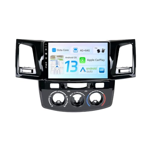 JOYX Android 13 IPS Autoradio Passt für Toyota Fortuner Hilux Revo Vigo (2004-2014) - 4G+64G - Eingebaut DSP/Carplay/Android Auto - LED Kamera + MIC - 9 Zoll 2 Din - SWC WiFi DAB 360-Camera Fast-Boot von Generic