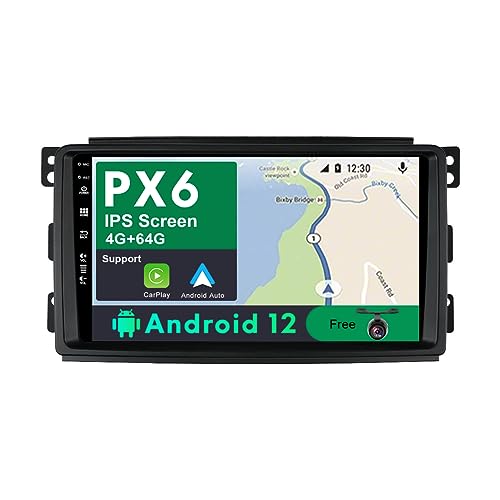 JOYX PX6 Android 12 IPS Autoradio Passt für Benz Smart fortwo 451 (2005-2010) - [4G+64G] - Rückfahrkamera KOSTENLOS - 2 Din 9 Zoll - DAB Lenkradsteuerung 4G WiFi CarPlay Android Auto HDMI 4K-Video AHD von Generic