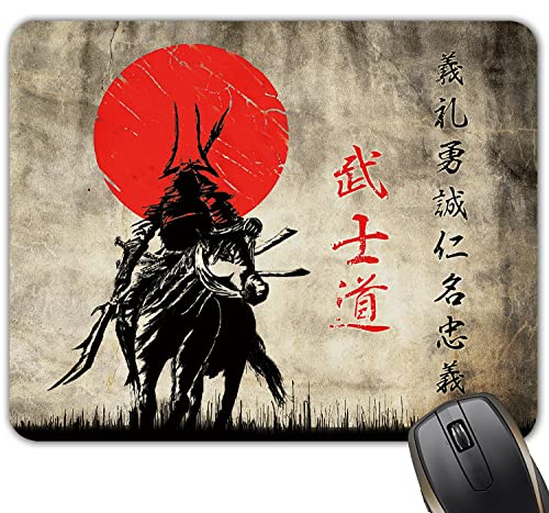 Japan Warrior Bushido Samurai Japanischer Krieger Kanji Mauspad Mauspad 8,6 x 18 cm von Generic