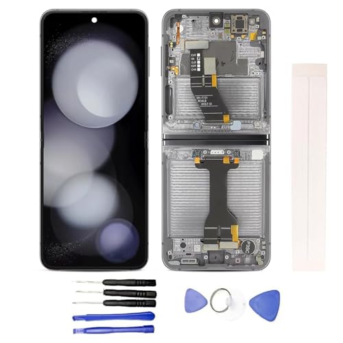 JayTong Display Ersatz für Galaxy Z Flip 5 SM-F731 LCD-Display + Reparatur Touchscreen Glas zusammengebaut + Reparatur Werkzeug (Schwarzer Rand) von Generic