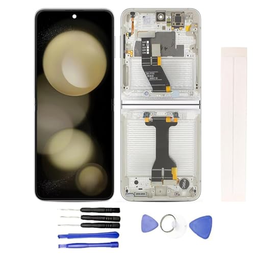 JayTong Display Ersatz für Galaxy Z Flip 5 SM-F731 LCD-Display + Reparatur Touchscreen Glas zusammengebaut + Reparatur Werkzeug (Silberrand) von Generic