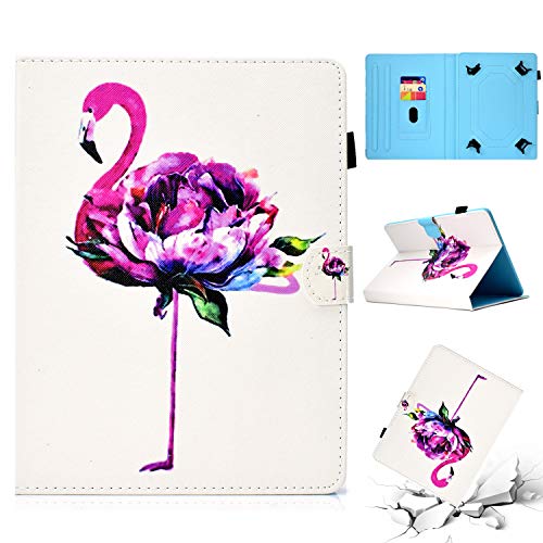 Jian Ying 7.0 Universal Tablet Schutzhülle, Painted Executive Qualität Displayschutzfolie stoßfest PU Leder Folio Stand Cover für alle 7.0 Tab Flamingo von Generic