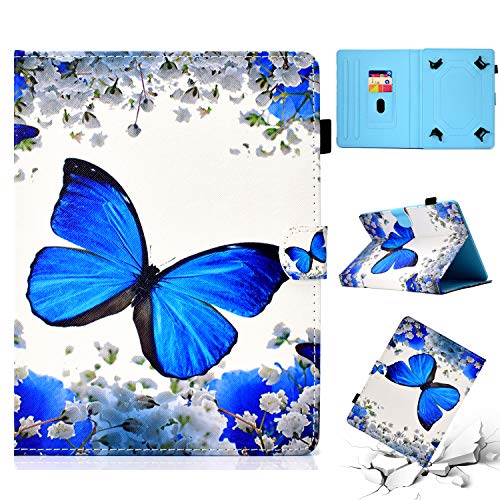 Jian Ying 7.0 Universal Tablet Schutzhülle, Painted Executive Qualität Displayschutzfolie stoßfest PU Leder Folio Stand Cover für alle 7.0 Tab Schmetterling von Generic