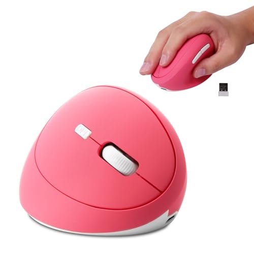 Kabellose vertikale Maus, 2,4 GHz, ergonomisch, wiederaufladbar, optische Maus, schnurlos, leise Computer-Maus mit USB-Empfänger, 3 DPI verstellbar, reduziert Handgelenkschmerzen für Laptop, PC, von Generic