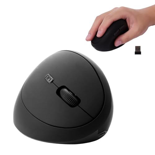 Kabellose vertikale Maus, 2,4 GHz, ergonomisch, wiederaufladbar, optische Maus, schnurlos, leise Computer-Maus mit USB-Empfänger, 3 DPI verstellbar, reduziert Handgelenkschmerzen für Laptop, PC, von Generic