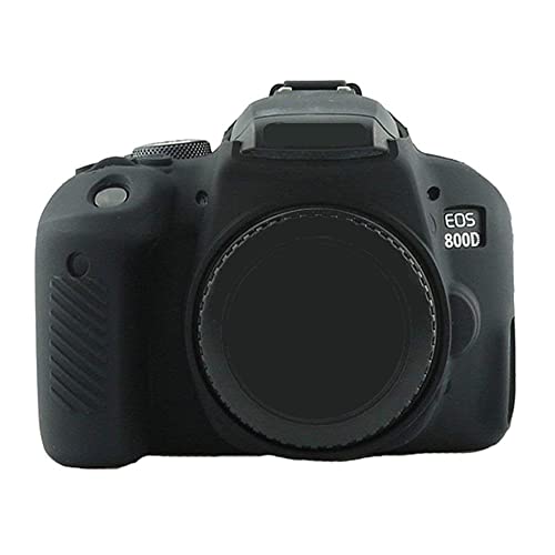 Kamera Weich Silikon Tasche Tasche Schwarz Gummi Armor Skin Body Cover Protector für Canon EOS 800D DSLR Kamera von Generic
