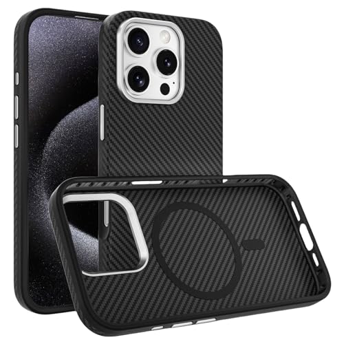 Karbonfaser-Schutzhülle für iPhone 16 Pro Max, kompatibel mit MagSafe-Luftfahrt-Materialien in Militärqualität, 0,035 Zoll, ultradünn, leicht, 600D Kevlar-Haut, echte Aramidfaser, Schwarz 2 Karbonfaser-Schutzhülle für iPhone 16 Pro Max, kompatibel mit MagSafe-Luftfahrt-Materialien in Militärqualität, 0,035 Zoll, ultradünn, leicht, 600D Kevlar-Haut, echte Aramidfaser, Schwarz 2 von Generic