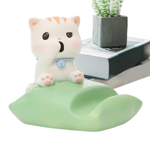 Katzen Handyhalter - Katzenfigur Handyhalter Mit Rutschfester Basis,Resin Deko Mit Freisprech-Funktion Für Auto LKW Und Büro Ohne Halterung von Generic