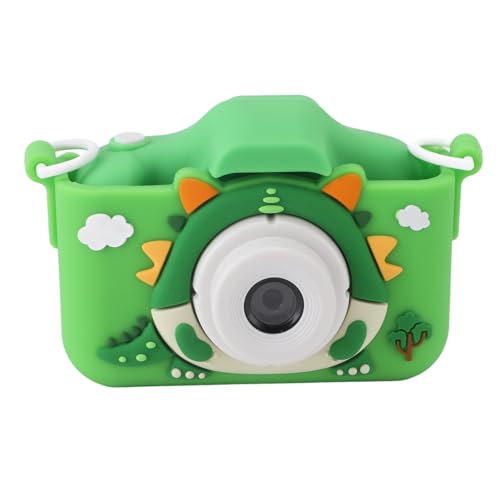 Kids Digitalkamera, Dualkameras, 8X Digitaler Zoom, Selbsttimer, Niedliche Cartoon -Rahmen, Puzzlespiele, Musik, Wiederaufladbarer Akku, Schocksicherer (Green) von Generic