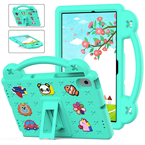 Kinder Hülle für Nokia T20 TA-1392 TA-1394 TA-1397 10.4 inch 2021, DIY Karton Puppe Eva Leichte Stoßfeste Griff mit Standfuß, Dauerhaft Kids Griff Schutzhülle, Grün von Generic