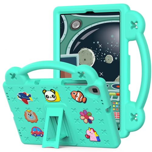 Kinder Hülle für Samsung Galaxy Tab A 10.1 Inch 2019 SM-T510/T515/T517, DIY Karton Puppe Eva Leichte Stoßfeste Griff mit Standfuß, Dauerhaft Kids Griff Schutzhülle, Grün von Generic