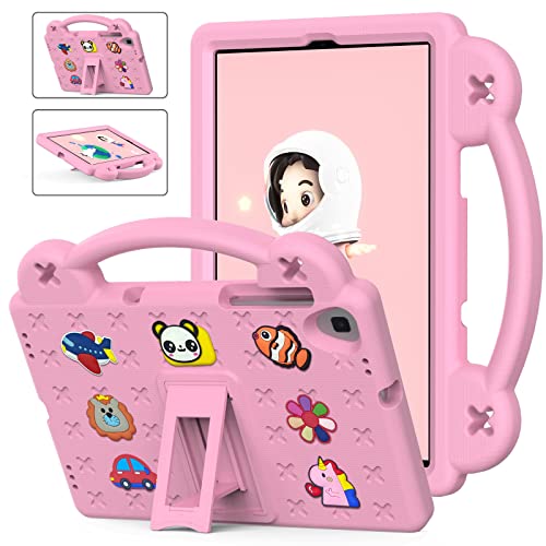 Kinder Hülle für Samsung Galaxy Tab A 10.1 Inch 2019 SM-T510/T515/T517, DIY Karton Puppe Eva Leichte Stoßfeste Griff mit Standfuß, Dauerhaft Kids Griff Schutzhülle, Rosa von Generic