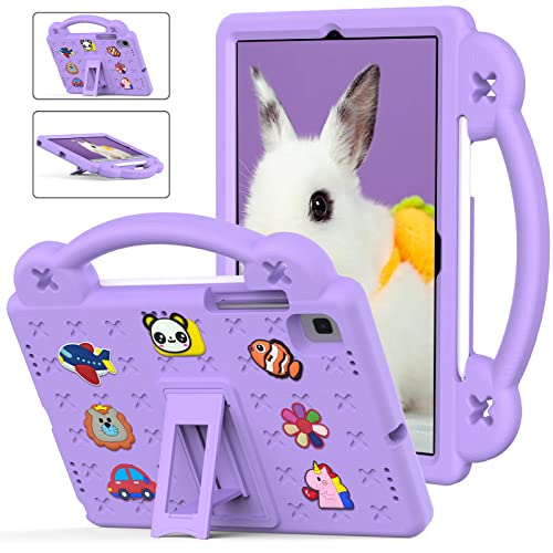 Kinder Hülle für Samsung Galaxy Tab A7 10.4" 2020 SM-T500 T505, DIY Karton Puppe Eva Leichte Stoßfeste Griff mit Standfuß, Dauerhaft Kids Griff Schutzhülle, Lila von Generic