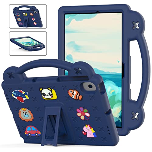 Kinder Hülle für Samsung Galaxy Tab A8 10.5 2021(SM-X200/SM-X205), DIY Karton Puppe Eva Leichte Stoßfeste Griff mit Standfuß, Dauerhaft Kids Griff Schutzhülle, Marineblau von Generic