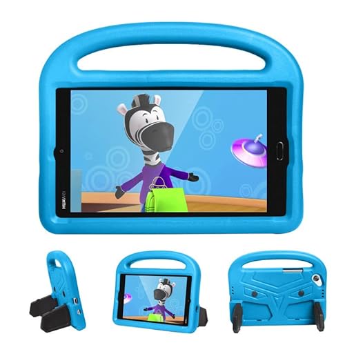 Kinderhülle für Huawei MediaPad M3 T3 T8 8,0 Zoll, Tablet-Hülle kinderfreundlich, leicht, Griff mit Ständer, weicher EVA-Schaum, stoßfeste Schutzhülle, Blau von Generic