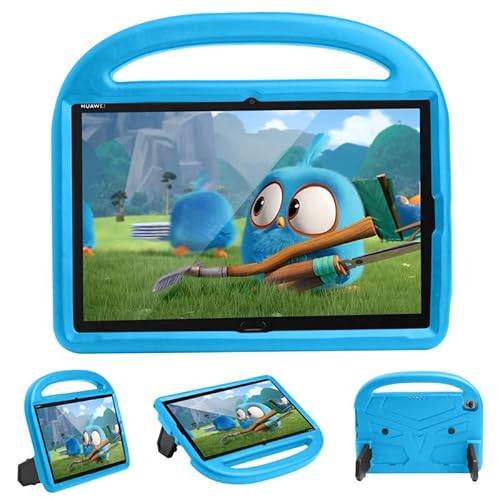 Kinderhülle für Huawei Mediapad M6 2019/M5 10,8 Zoll, Tablet-Hülle kinderfreundlich, leicht, Griff mit Ständer, weicher EVA-Schaum, stoßfeste Schutzhülle, Blau von Generic