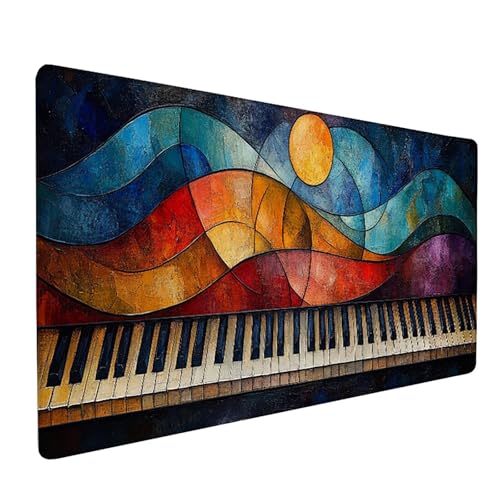 Klavier Gaming Mauspad XXL 1500x800x3mm, Schreibtischunterlage Muster Mousepad Groß mit Vernähten Kanten, Rutschfester Gummibasis Mauspad Gaming XXXL Desk Mat, Mouse Pad Groß für Büro, PC 8-7677 Klavier Gaming Mauspad XXL 1500x800x3mm, Schreibtischunterlage Muster Mousepad Groß mit Vernähten Kanten, Rutschfester Gummibasis Mauspad Gaming XXXL Desk Mat, Mouse Pad Groß für Büro, PC 8-7677 von Generic