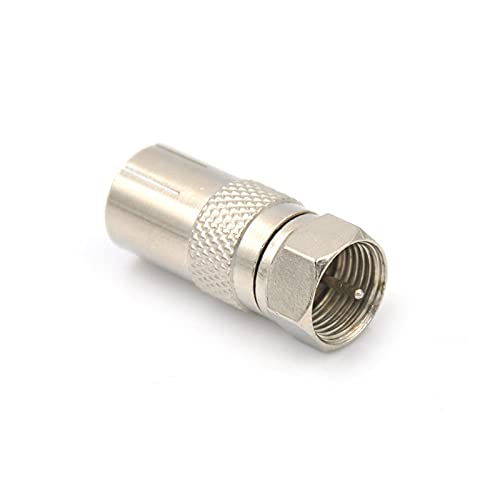 Koaxial-Adapter F-Stecker auf HF-Buchse - tragbar Hochwertiger TV-Kabelstecker, langlebig Antennenanschluss | Adapter für bessere Signalübertragung, ideal für den Einsatz zu Hause und im Büro von Generic