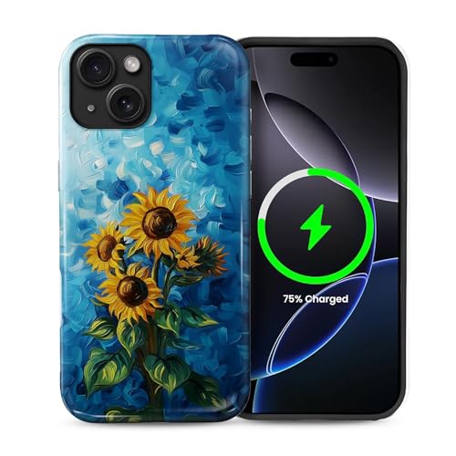 Kompatibel mit iPhone 14 Hülle, Hybrid-2-lagige magnetische Hülle, kompatibel mit MagSafe, stoßfest, kratzfest, für Mädchen, Frauen, Jungen, Männer, Sonnenblumenkunst für iPhone 14 Kompatibel mit iPhone 14 Hülle, Hybrid-2-lagige magnetische Hülle, kompatibel mit MagSafe, stoßfest, kratzfest, für Mädchen, Frauen, Jungen, Männer, Sonnenblumenkunst für iPhone 14 von Generic
