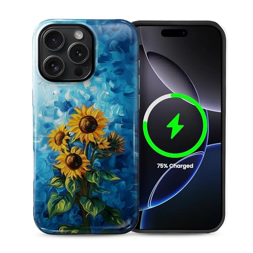 Kompatibel mit iPhone 15 Pro Hülle, Hybrid 2-lagige magnetische Hülle, kompatibel mit MagSafe, stoßfest, kratzfest, für Mädchen, Frauen, Jungen, Männer, Sonnenblumenkunst für iPhone 15 Pro Kompatibel mit iPhone 15 Pro Hülle, Hybrid 2-lagige magnetische Hülle, kompatibel mit MagSafe, stoßfest, kratzfest, für Mädchen, Frauen, Jungen, Männer, Sonnenblumenkunst für iPhone 15 Pro von Generic