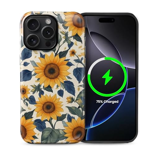 Kompatibel mit iPhone 15 Pro Hülle, Hybrid 2-lagige magnetische Hülle, kompatibel mit MagSafe Stoßfest Anti-Kratzer für Mädchen, Frauen, Jungen, Männer, Sonnenblumenfeld für iPhone 15 Pro Kompatibel mit iPhone 15 Pro Hülle, Hybrid 2-lagige magnetische Hülle, kompatibel mit MagSafe Stoßfest Anti-Kratzer für Mädchen, Frauen, Jungen, Männer, Sonnenblumenfeld für iPhone 15 Pro von Generic