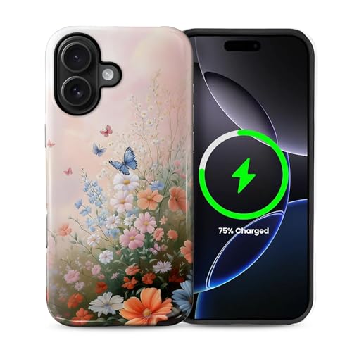 Kompatibel mit iPhone 16 Hülle, Hybrid 2-lagige magnetische Hülle, kompatibel mit MagSafe, stoßfest, kratzfest, für Mädchen, Frauen, Jungen, Männer, Schmetterling für iPhone 16 Kompatibel mit iPhone 16 Hülle, Hybrid 2-lagige magnetische Hülle, kompatibel mit MagSafe, stoßfest, kratzfest, für Mädchen, Frauen, Jungen, Männer, Schmetterling für iPhone 16 von Generic