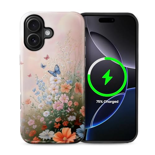 Kompatibel mit iPhone 16 Plus Hülle, Hybrid 2-lagige magnetische Hülle, kompatibel mit MagSafe, stoßfest, kratzfest, für Mädchen, Frauen, Jungen, Männer, Schmetterling für iPhone 16 Plus Kompatibel mit iPhone 16 Plus Hülle, Hybrid 2-lagige magnetische Hülle, kompatibel mit MagSafe, stoßfest, kratzfest, für Mädchen, Frauen, Jungen, Männer, Schmetterling für iPhone 16 Plus von Generic