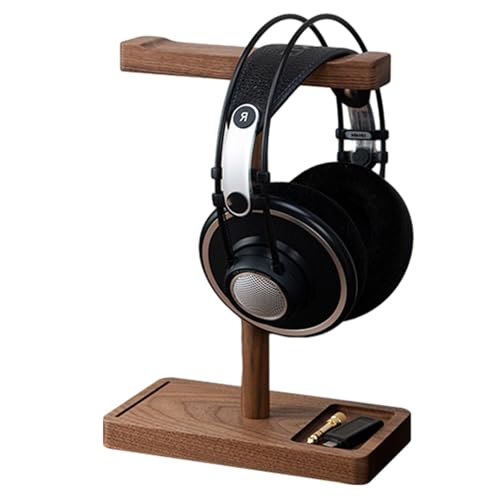 Kopfhörerständer für den Schreibtisch – Kopfhörerhalter Schreibtisch, Halter Bambus Kopfhörerständer | -Headset-Halter, Kopfhörer-Schreibtisch-Display-Aufhänger, Walnuss-Stützstange, flexibl von Generic