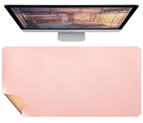 Kork Schreibtischunterlage 80x40cm, Multifunktionales Doppelseitige Mauspad, Wasserfeste Büro Schreibtischunterlage aus Leder(Pink,60x30cm) von Generic