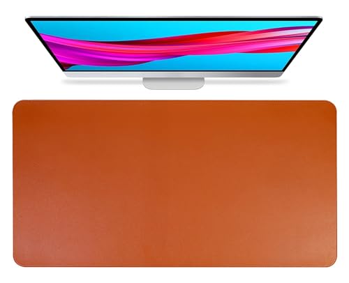 Kork-Schreibtischunterlage 90x45cm, PU-Leder-Mauspad, Beidseitig rutschfeste Schreibunterlage(Brown,80x40cm) von Generic