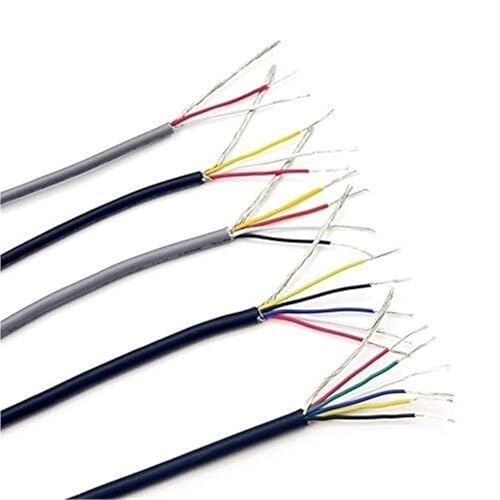 Kupferdraht 1M 28AWG Geschirmt, Signalkabel, 2/3/4/5/6/7 Adern, PVC-Isoliert, Kanal-Audio-Kopfhörer Kupfer-Steuerungs-Schirmdraht, Werkzeugzubehör(Black,28AWG (3Cores)) von Generic