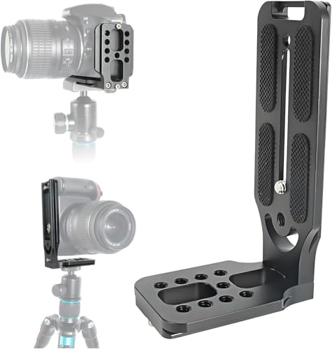 L-Halterung Schnellwechselplatte für DSLR-Kamera, vertikal-horizontales Umschalten, 1/4 Zoll Schraubbefestigung, Schwarz L-Halterung Schnellwechselplatte für DSLR-Kamera, vertikal-horizontales Umschalten, 1/4 Zoll Schraubbefestigung, Schwarz von Generic