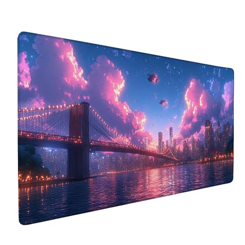 Landschaft Gaming Mauspad XXL 1600x800x3mm, Schreibtischunterlage Stadt Mousepad Groß mit Vernähten Kanten, Rutschfester Gummibasis Mauspad Gaming XXXL Desk Mat, Mouse Pad Groß für Büro, PC E-6311 Landschaft Gaming Mauspad XXL 1600x800x3mm, Schreibtischunterlage Stadt Mousepad Groß mit Vernähten Kanten, Rutschfester Gummibasis Mauspad Gaming XXXL Desk Mat, Mouse Pad Groß für Büro, PC E-6311 von Generic