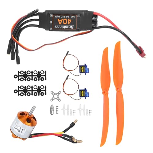 Langlebiger 1100kV Bürstenloser Motor 40A ESC SG90 9G Mikroservo 1060 Propeller für RC -Flugzeug (A2217 KV1100KV Bürstenloser Motor 40A ESC SG90 9G) von Generic