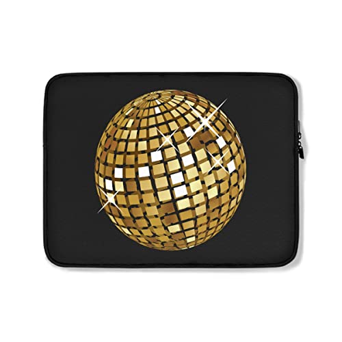 Laptop Hülle Tasche Klassische Goldene Discokugel Notebook Hülle Tasche Stoßfeste Notebooktasche Multifunktion Laptop-Schutzhülle 15In, Für Männer, Frauen von Generic