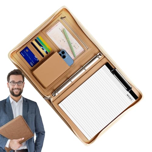 Leder Geldbörse | Tablet Reise-Organizer-Tasche - Effektive Aufbewahrung mit A4 Notizblock, Lebenslauf-Ordner, A4 Dokumentenordner, juristischer Notizblock für Damen und Herren von Generic