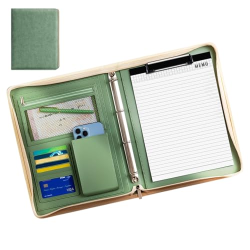 Leder Geldbörse | Tablet Reise-Organizer-Tasche - Effektive Aufbewahrung mit A4 Notizblock, Lebenslauf-Ordner, A4 Dokumentenordner, juristischer Notizblock für Damen und Herren von Generic