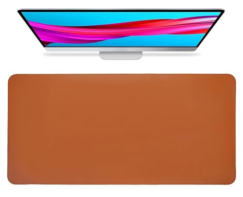 Leder-Schreibtischunterlage mit Wildlederbezug, Rutschfestes Mauspad 80x40cm, Wasserfeste Schreibtischunterlage, Reinigungsfreundliche Laptop-Schutzmatte(Brown,60x40cm) von Generic
