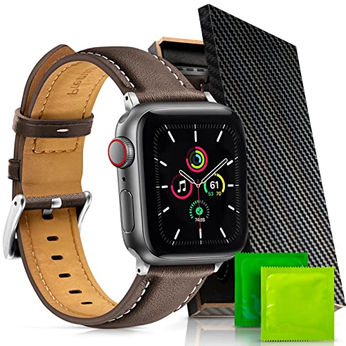 Lederarmband kompatibel für Apple Watch Armband 38mm 40mm 41mm, Herren Damen Premium Ersatz Leder Uhrenarmband für iWatch Series 7/6/5/4/3/2/1/SE von Generic