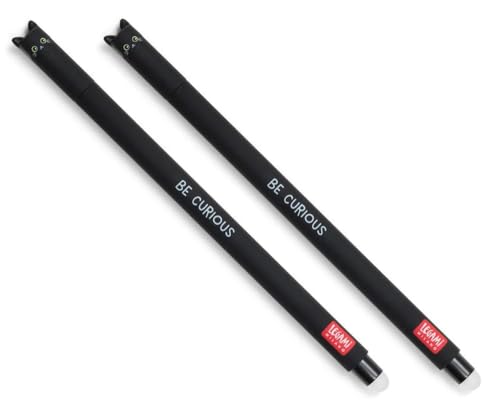 Legami Bundle – 2 x löschbare Gelschreiber – Katzen-Design – schwarze Tinte von Generic