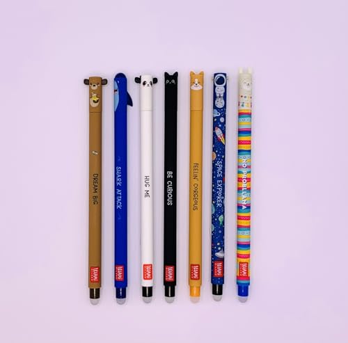 Legami Radierbare Stifte Bundle - Set mit 7 Legami löschbaren Gelstiften (Süß) von Generic