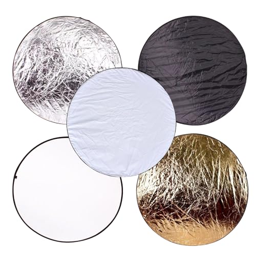 Leichtreflektor - Außenlicht Reflektor Faltbare - runde Fotografie -Diffusor, Faltbare Fotostudio -Beleuchtungspanel für Fotostudiomleuchtung und Außenbeleuchtung von Generic