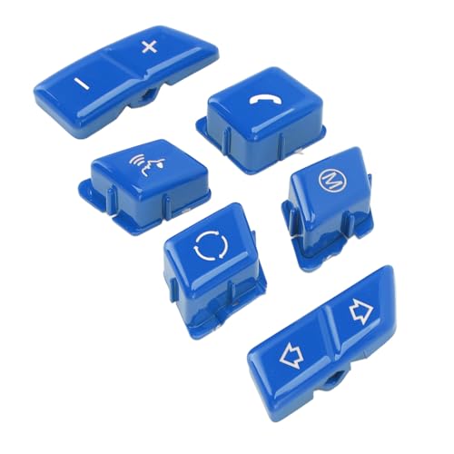 Lenkradsteuerungstaste, Autolenkradknöpfe Tragen Sie die Befestigung Bequemer Touch Decorative für M3 2007 Bis 2013 (Blue) von Generic