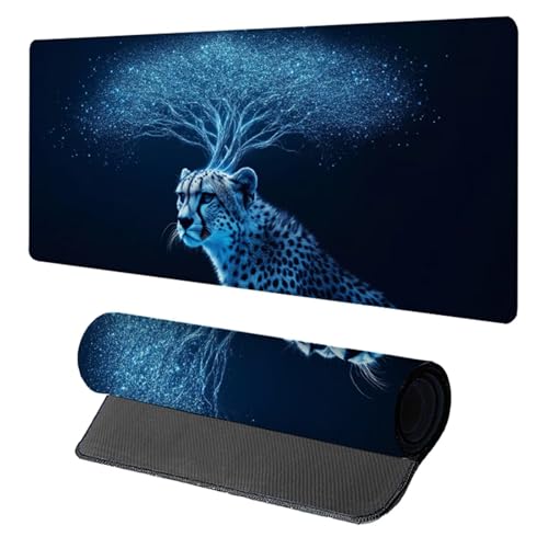 Leopard Gaming Mauspad XXL, Schreibtischunterlage 1500x800x3mm, Wasserdicht und Langlebig Mauspad, Verbessert Präzision und Geschwindigkei Desk Mat, Gaming Zubehör, Mousepad für Büro PC, Blau I-3906 Leopard Gaming Mauspad XXL, Schreibtischunterlage 1500x800x3mm, Wasserdicht und Langlebig Mauspad, Verbessert Präzision und Geschwindigkei Desk Mat, Gaming Zubehör, Mousepad für Büro PC, Blau I-3906 von Generic