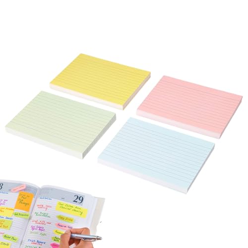 Lernkarten, 4-fach Memo Notizblock, Liniertes Kartonpapier Block für Unterrichtsvorbereitung Prüfungsplanung Journaling Brainstorming Organisation von Generic