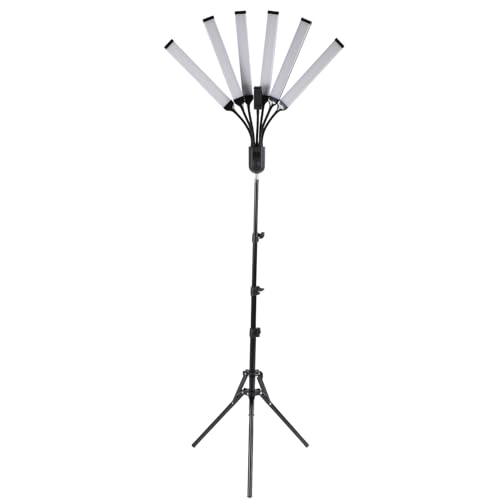 Leul de Bille LED, 6 Wamless Ballhöhe Einstellbare Höhe 11 Stufen 360 Grad Rotation Gooskeck 60W Roldable 3000k 4000k 6000k Zum Vlogging (EU-Stecker) von Generic