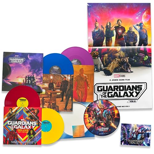 Limited Edition Guardians Of The Galaxy Vinyl Collection: Vol.1 (RED & YELLOW) Vol.2 (PICTURE DISK) Vol.3 (BLUE & PURPLE) + Including Bonus Art Card von Generic